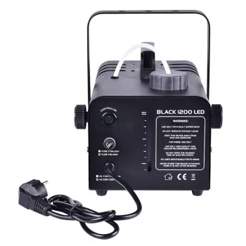 Nebelmaschine Light4Me Schwarz 1200 1200W, 3-L-Tank, 4 Lampen, 340 m³/min Durchsatz