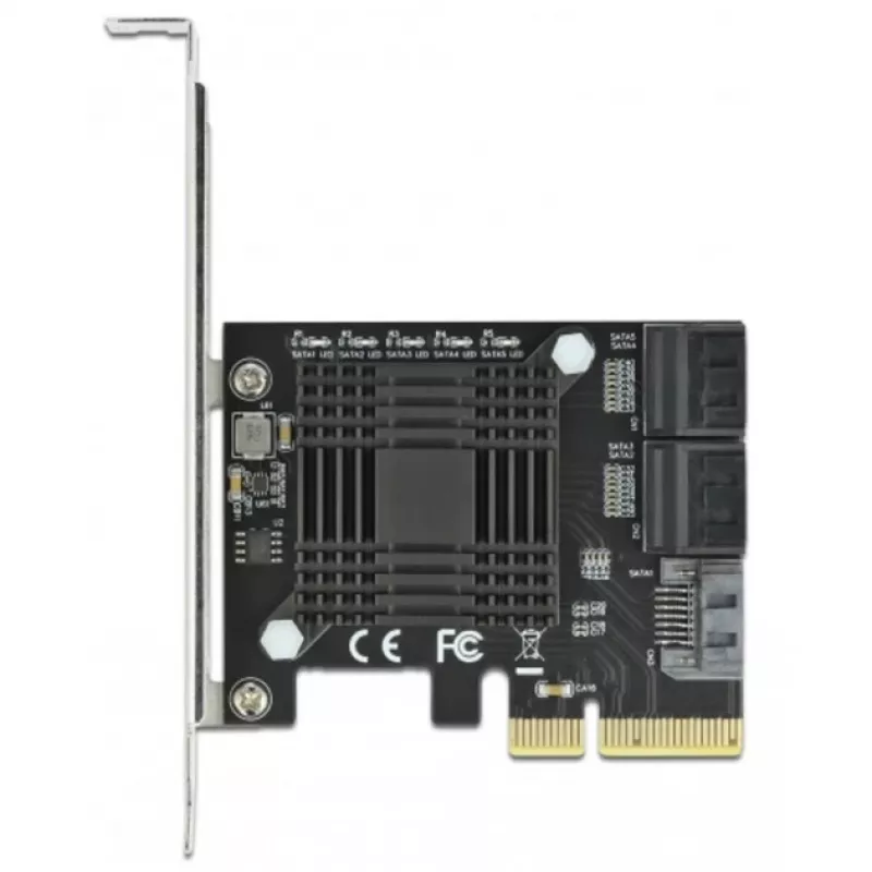 SATA PCI Express x4 Karte DeLOCK 5 Port Low Profile Formfaktor