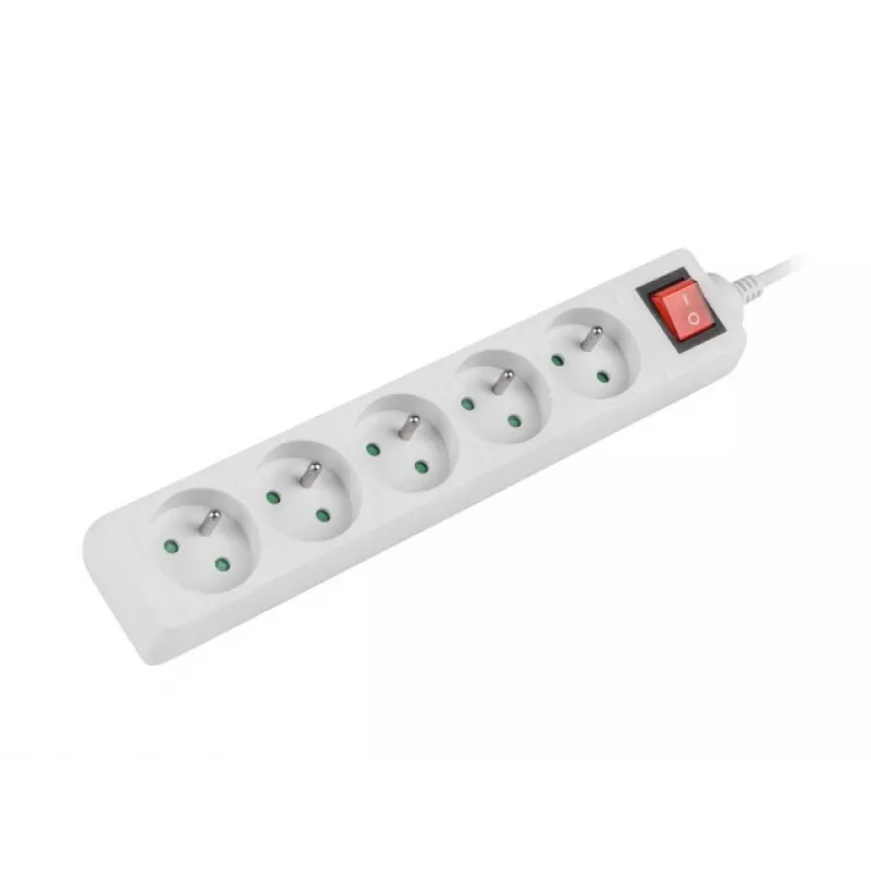 Stromverlängerungskabel Lanberg PS1-05E-0300-W 3m 5 AC-Steckdosen Innen/Außen Weiß