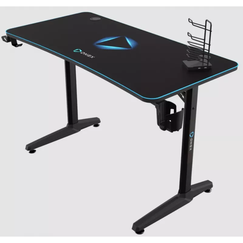 Gaming-Tisch Onex GD1200H — 1200 mm Tischplatte mit Getränkehalter und Headset-Haken