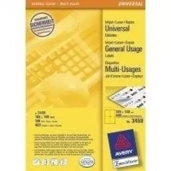 Selbstklebendes Druckeretikett Avery Coloured Labels Gelb 105 x 148 mm