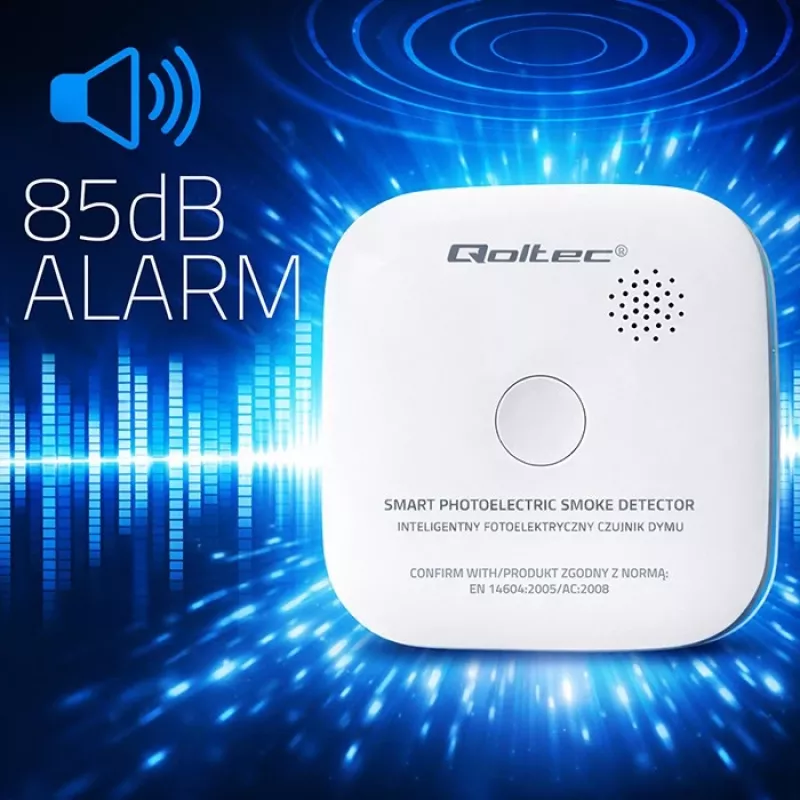 Funkrauchmelder QOLTEC Modell 52653 mit 85 dB Batteriealarm