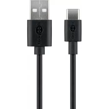 Goobay | USB-C Lade- und Synchronisationskabel (USB-A > USB-C) | 38675 | Schwarz | RJ-45 | RJ-45 90°