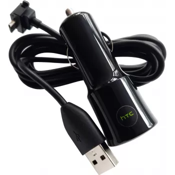 HTC CC-C120 1A Fahrzeugladegerät + DC-M410 Micro-USB-Kabel in Weiß Bulk (CC-C120)