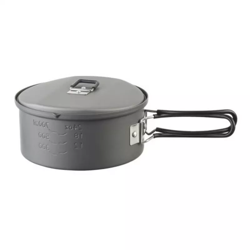 ESBIT PT1100HA Camping-Kochgeschirr – Aluminiumtopf 1,1 L, Ø14,8 cm, 227 g, schwarz