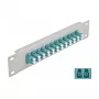 Glasfaser Patch Panel DeLOCK 10 Zoll 12 Port LC Duplex Aqua 1U Grau