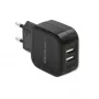 AC Indoor Charger QOLTEC 50186 for Smartphone and Tablet, 5 V 3.4 A, 17 W, 2× USB, Schwarz