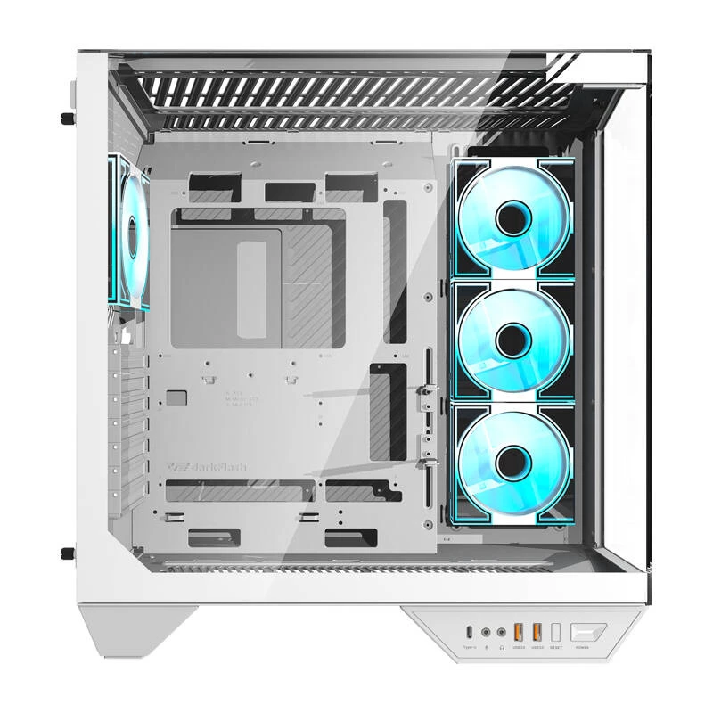 Darkflash DY470 PC-Gehäuse (weiß) + 4 Lüfter