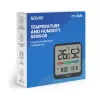Innenraum-Temperatur- und Feuchtigkeitssensor SAVIO CT-01/B freistehend, LCD, -10–55 °C, 10–99 % rF, CR2032