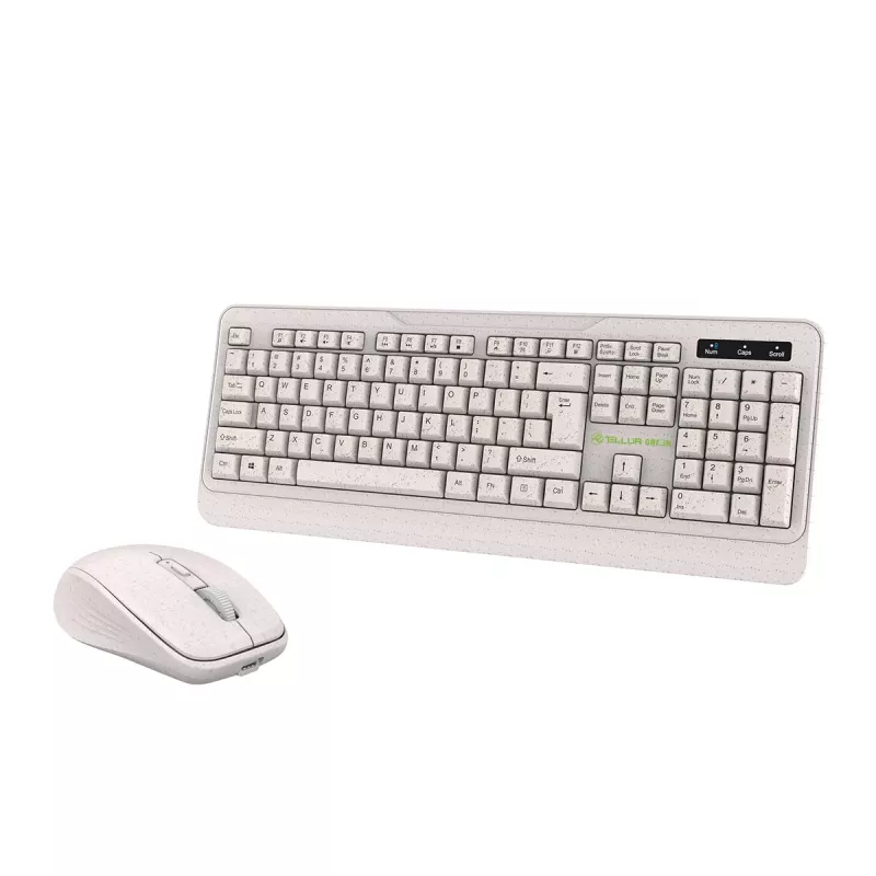 Kabelloses Tastatur-Maus-Set Tellur TLL491171 mit Nano-USB-Empfänger, creme