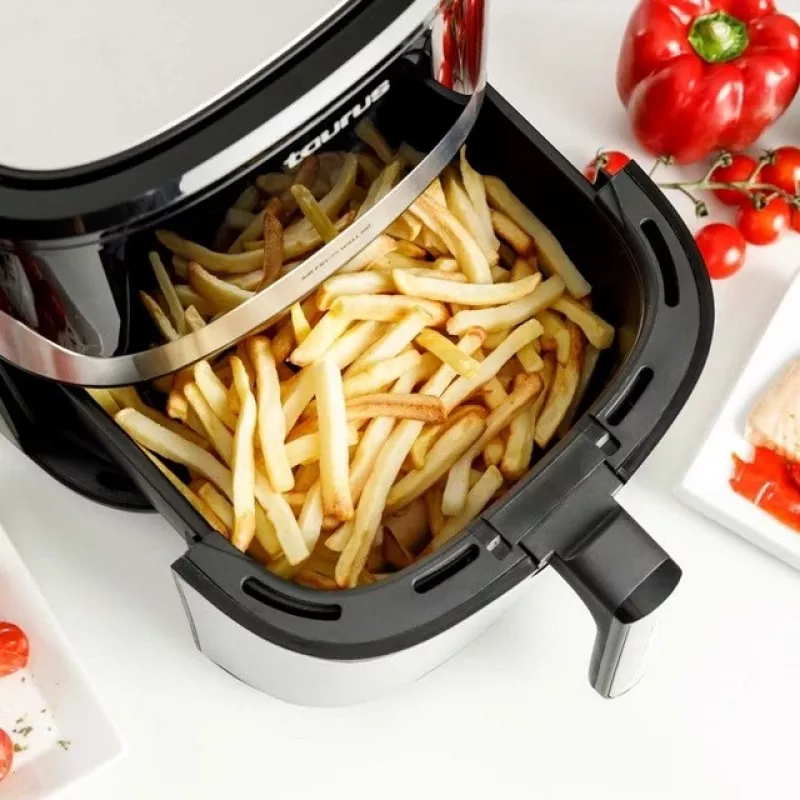 Heißluftfritteuse Taurus Air Fry 7S 1600W 6,5L, Edelstahl, 8 Programme, 80–200°C, Touch-Steuerung
