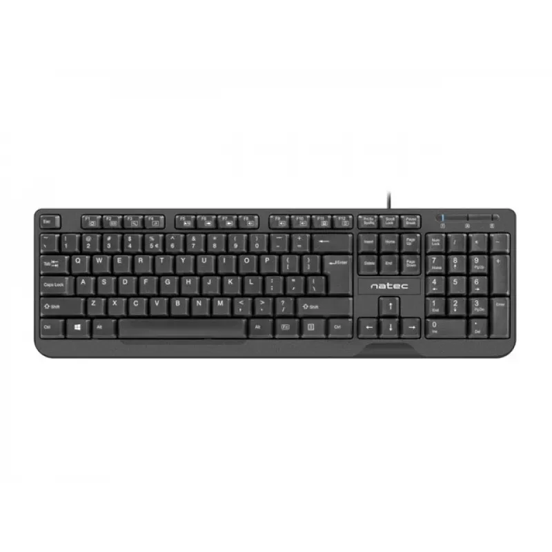 NATEC TASTATUR TROUT SLIM USB, US-LAYOUT, SCHWARZ