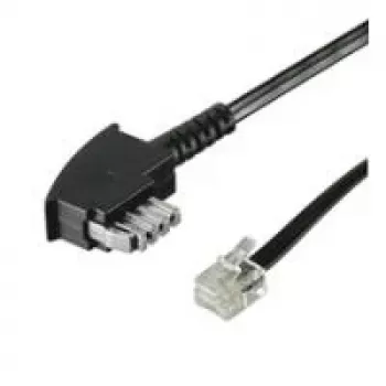 Wentronic Goobay TAE-N Verbindungskabel (Internationale Pinbelegung) 4-polig, Schwarz, 6 m - TAE-N-Stecker auf RJ11/RJ14-Stecker (6P4C) (50952)