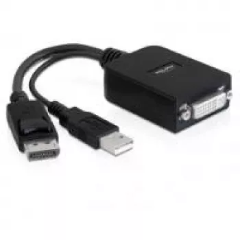 Videokabeladapter DELOCK 61855 0,23 m DisplayPort DVI-I Schwarz