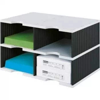 styrodoc duo Dokumenten-Ablagebox Polystyrol Schwarz - Grau (268-0222.98)