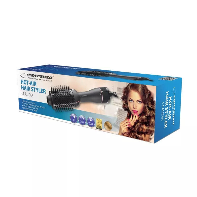 Heißluftbürste Esperanza EBL015 1200W, 5 cm rotierender Kopf, 3 Geschwindigkeiten, 1,8 m Kabel