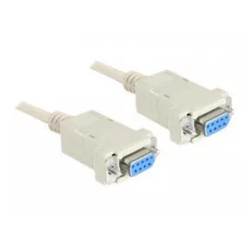 Serielles Nullmodem 9-polig Buchse auf 9-polig Buchse 1,8 m, Kabel Grau, 1,8 Meter