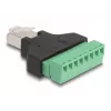 DeLOCK Adapter RJ45-Stecker > Klemmleiste 8-polig 2-teilig 3,81 mm