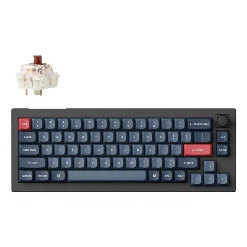 Mechanische Tastatur Keychron V2 MAX mit Gateron Jupiter Brown Switches, schwarz, US-Layout