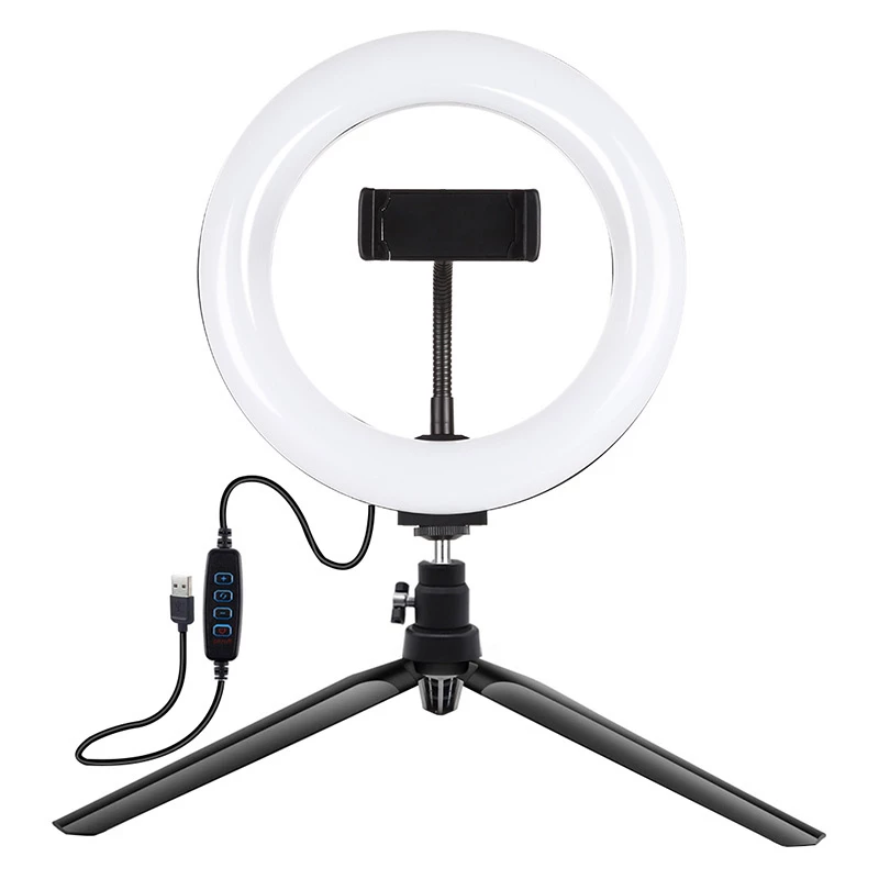 Stativhalterung Puluz mit 20 cm LED-Ring Vlogging PKT3073B