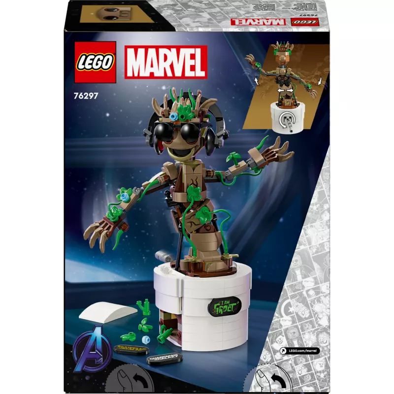 LEGO Marvel Dancing Groot baubare animierte Actionfigur – Guardians of the Galaxy Charakter – interaktives handbetriebenes Spielset für Kinder – Superheld