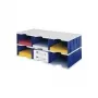 styrodoc trio Dokumenten-Ablagebox aus Polystyrol Blau - Grau (268-0322.38)