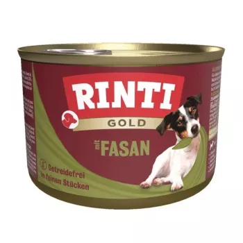 Nassfutter RINTI Gold Fasan Adult 185 g — Alleinfutter, 79% Feuchtigkeit, 11% Protein, 6,5% Fett