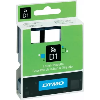 Dymo-Etikettenband 2er-Pack — weißes Band mit schwarzem Druck, 12 mm & 19 mm Breite