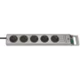 Brennenstuhl 1153340115 Mehrfachsteckdose Super-Solid Line 5-fach 2,5 m H05VV-F 3G1,5, Silber (1153340115)