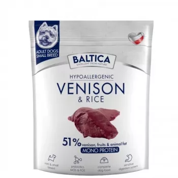 BALTICA Nutraceutic Hypoallergenic Small breeds Venison with rice - Trockenfutter für Hunde - 1kg