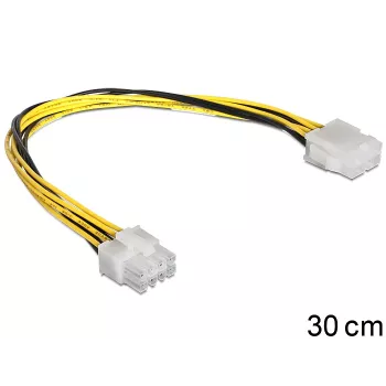 DeLOCK - Stromverlängerungskabel - Interne Stromversorgung, 8-polig (M) - Interne Stromversorgung, 8-polig (W) - 30 cm (83342)