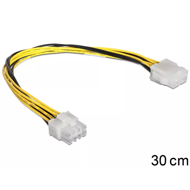 DeLOCK - Stromverlängerungskabel - Interne Stromversorgung, 8-polig (M) - Interne Stromversorgung, 8-polig (W) - 30 cm (83342)