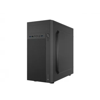 PC-Gehäuse NATEC Helix Mini Tower Schwarz — microATX/Mini-ITX, 3×3,5 Zoll + 5×2,5 Zoll, 33 cm GPU, USB-C/USB-A Anschlüsse