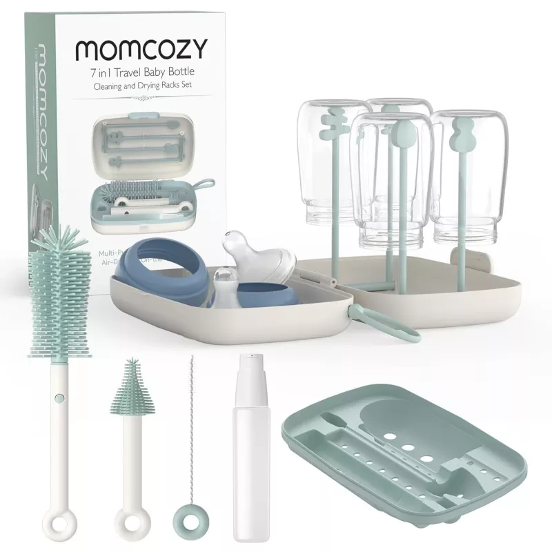 Momcozy 7-IN-1 Babyflaschenbürsten-Set Grün