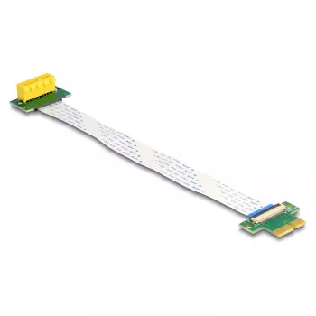 DeLOCK Riser Card PCI Express x1 Stecker auf x1 Slot 90° abgewinkelt mit FPC-Kabel 15 cm