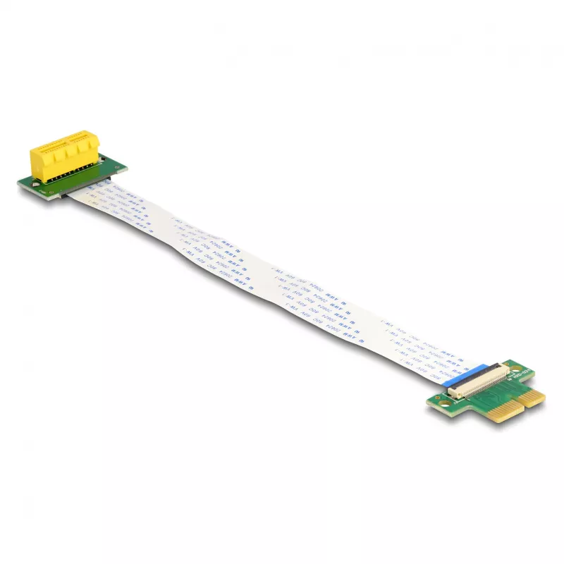 DeLOCK Riser Card PCI Express x1 Stecker auf x1 Slot 90° abgewinkelt mit FPC-Kabel 15 cm