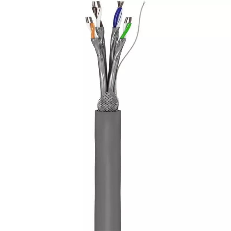 Wentronic Goobay CAT 6 Netzwerkkabel, S/FTP (PiMF), Grau, 305 m – CCA Kupfermix, AWG 23/1 (solid), PVC (95696)