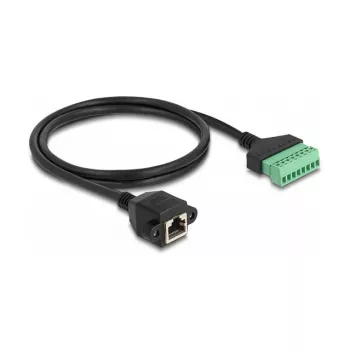 DeLOCK RJ45-Kabel Cat.6 Buchse auf Reihenklemmenadapter 1 m