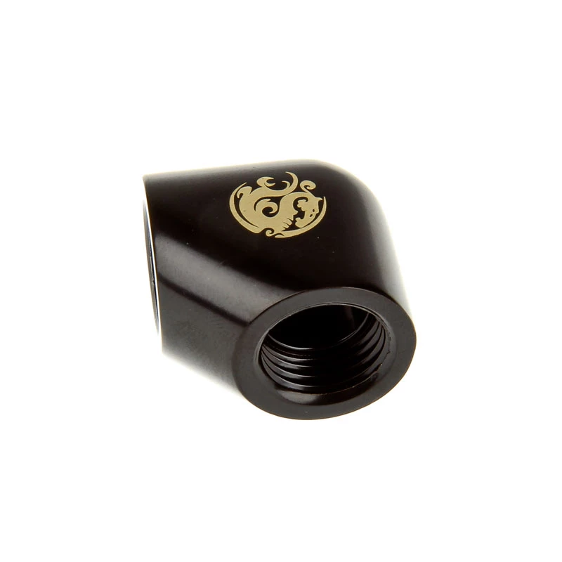 Bitspower Adapter 90 Grad G1/4 Innengewinde auf G1/4 Innengewinde, schwarz matt