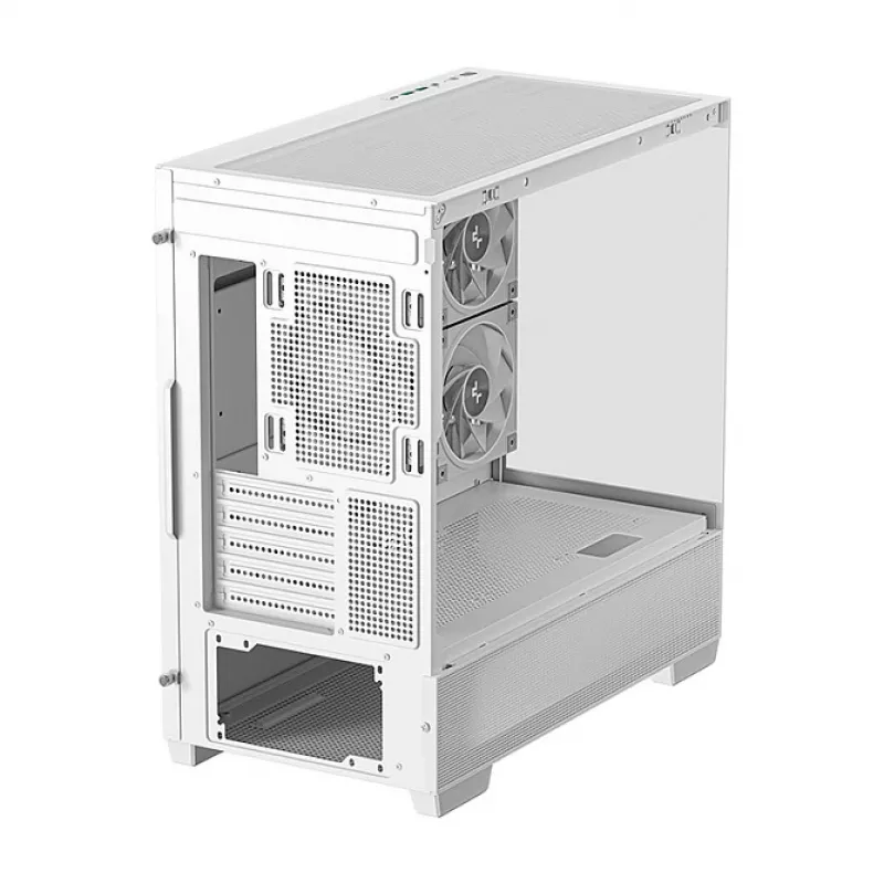 PC Midi Tower Gehäuse DeepCool CG380 3F WH — Weiß, 235×437×451 mm, unterstützt 2,5 Zoll/3,5 Zoll, Netzteil unten, 3x 120 mm Lüfter vorinstalliert
