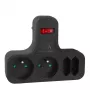 Maclean Stromsteckdose, Vierfach mit Schalter, Stabilisierungsfuß, Typ E, 2x2,5A, 2x16A, MCE224 E/B