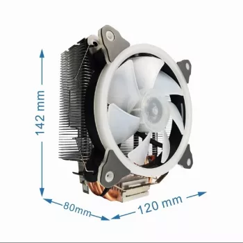 Luftkühler Gembird CPU-HURACAN-ARGB-X130 12 cm Schwarz Weiß