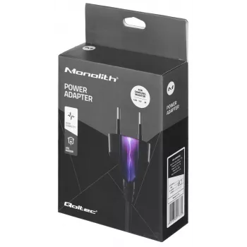 Mobiles Ladegerät QOLTEC 51773, 42W, 14V 3A, Eingang 220–240V 50/60Hz, schwarz, 1,19m Kabel