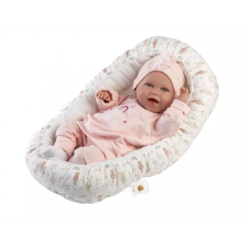 Babypuppe Llorens Mimi Baby 42 cm — realistisches Gesicht, lacht, weicher Körper