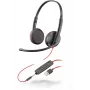 Headset HP POLY Schwarzwire C3225 kabelgebundenes USB-A-Headset mit Kopfbügel für Büro/Callcenter, 20–20000 Hz, 121 g, schwarz