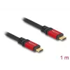 DeLOCK USB-Kabel USB Typ-C Stecker auf Stecker 10 Gbps PD 3.0 100 W 1 m rot Metall