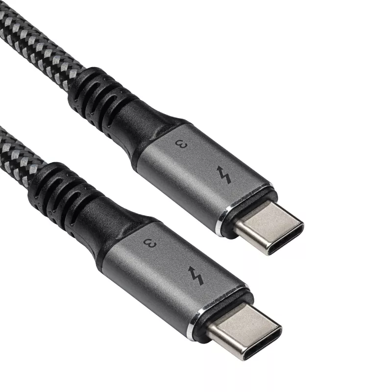 Akyga AK-USB-34 USB-C-auf-USB-C-Thunderbolt-3-Kabel, 40 Gbit/s, 100 W, 1,5 m, schwarz