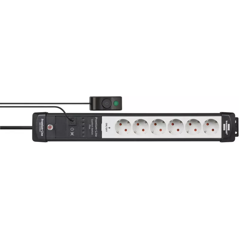 Power Extension Brennenstuhl Premium-Line 3m 6 AC Outlets Indoor Schwarz Grau