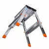 Klapptrittleiter Krause Treppy Silber 130020 — Aluminium, 2 Stufen, 150 kg Tragfähigkeit, zusammengeklappt 55×20 cm, Gewicht 2 kg