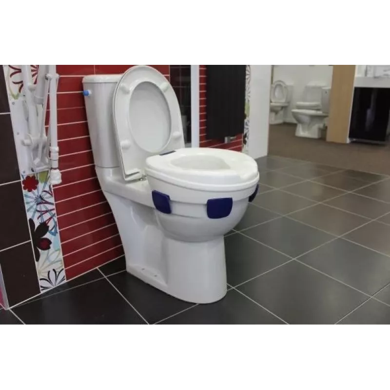 Toilettensitzerhöhung HERDEGEN Sahag 580540 Blau Weiß rund 410×420×110 mm Polypropylen, max. Belastung 185 kg